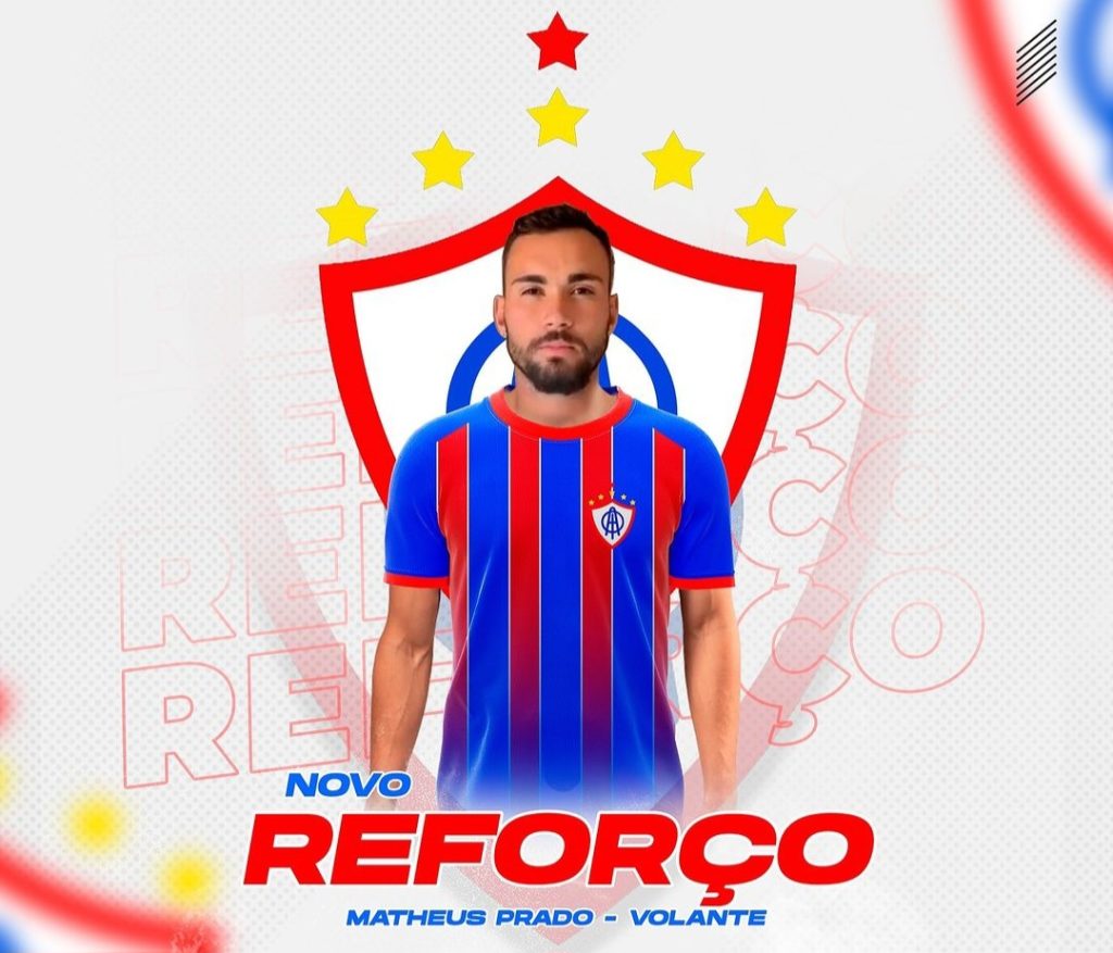 Itabaiana anuncia reforço: volante Matheus Prado chega para temporada 2024