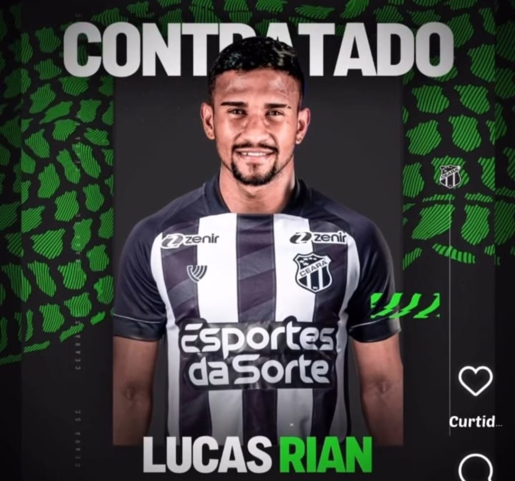 Ceará anuncia contratação de Lucas Rian, ex-Confiança, para reforçar ataque