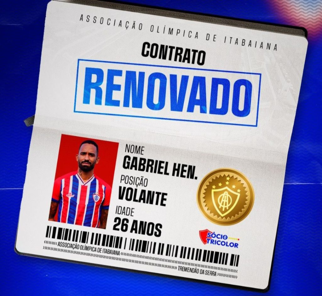 Gabriel Henrique renova com o Itabaiana