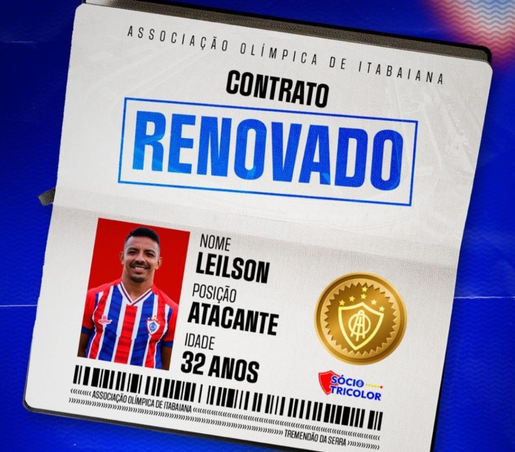 Artilheiro e líder em assistências, Leilson renova com o Itabaiana para 2025