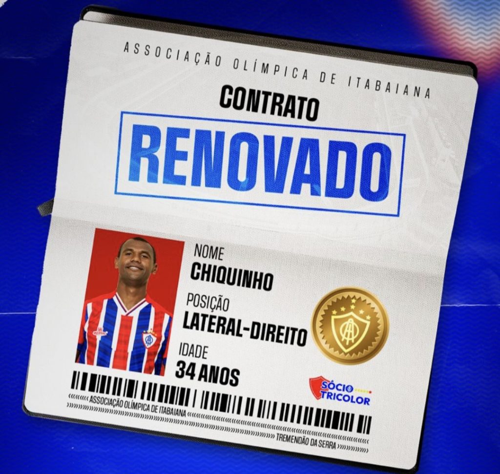 Chiquinho renova com o Itabaiana
