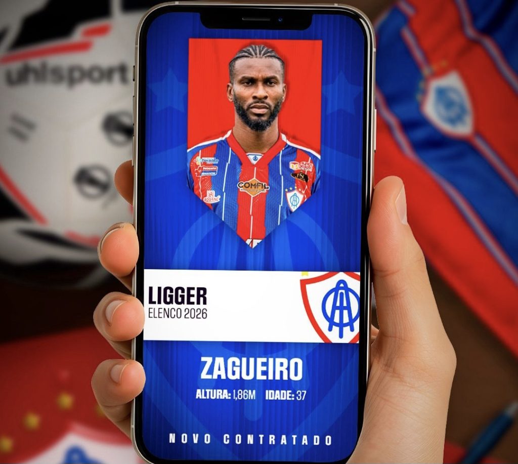 O zagueiro Ligger é o novo contratado do Itabaiana para a sequência da temporada 2026.