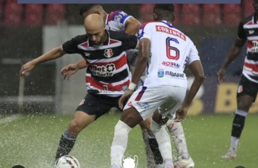Itabaiana estreia com derrota para o Santa Cruz na Série C em jogo marcado por chuva e paralisação