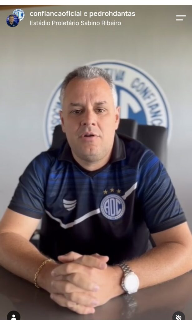 Pedro Dantas diz que conselheiros querem mudança no comando da SAF do Confiança