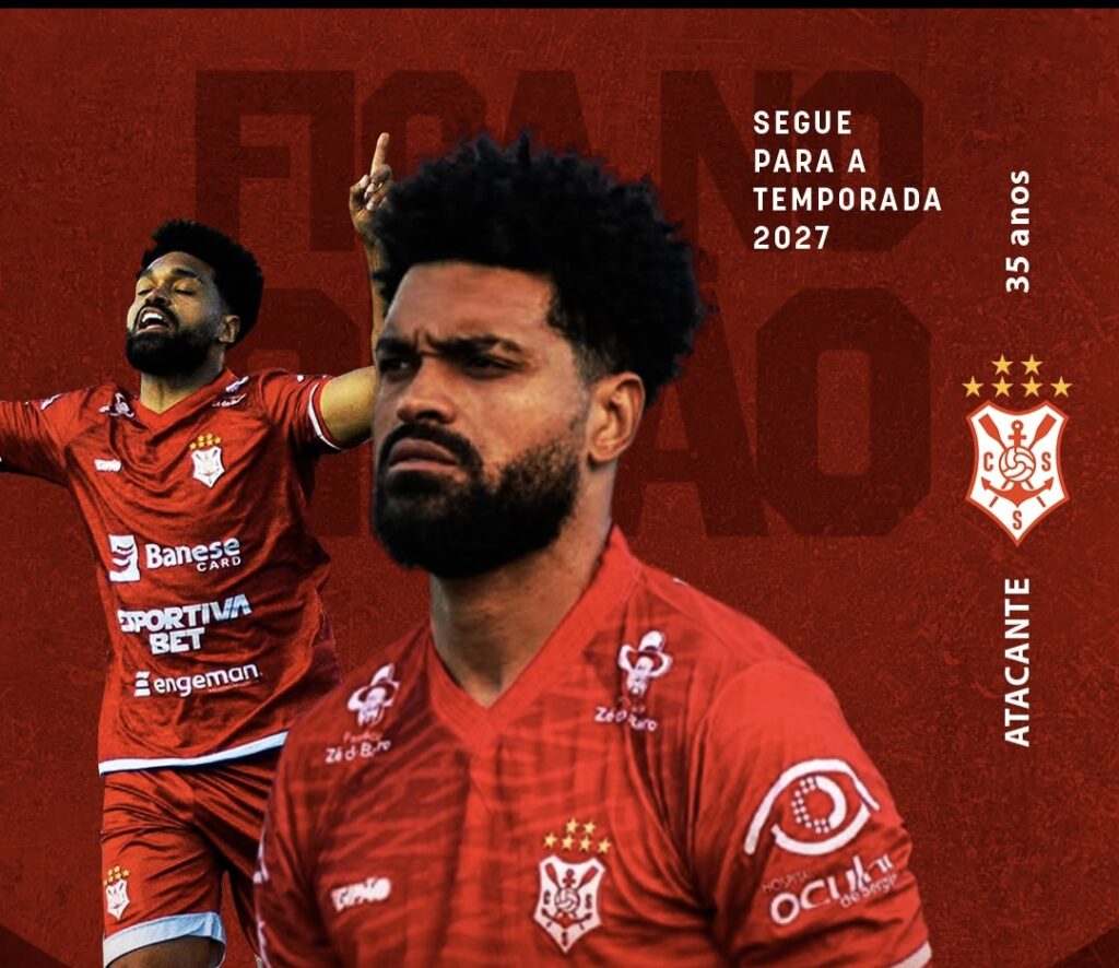Sergipe confirma retorno do atacante Thiago Santos para a temporada 2027 Sergipe confirma retorno do atacante Thiago Santos para a temporada 2027
