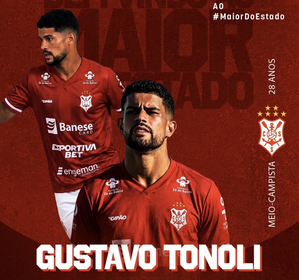 Sergipe anuncia meio-campista Gustavo Tonoli como mais um reforço para a temporada 2027 Sergipe anuncia meio-campista Gustavo Tonoli como mais um reforço para a temporada 2027