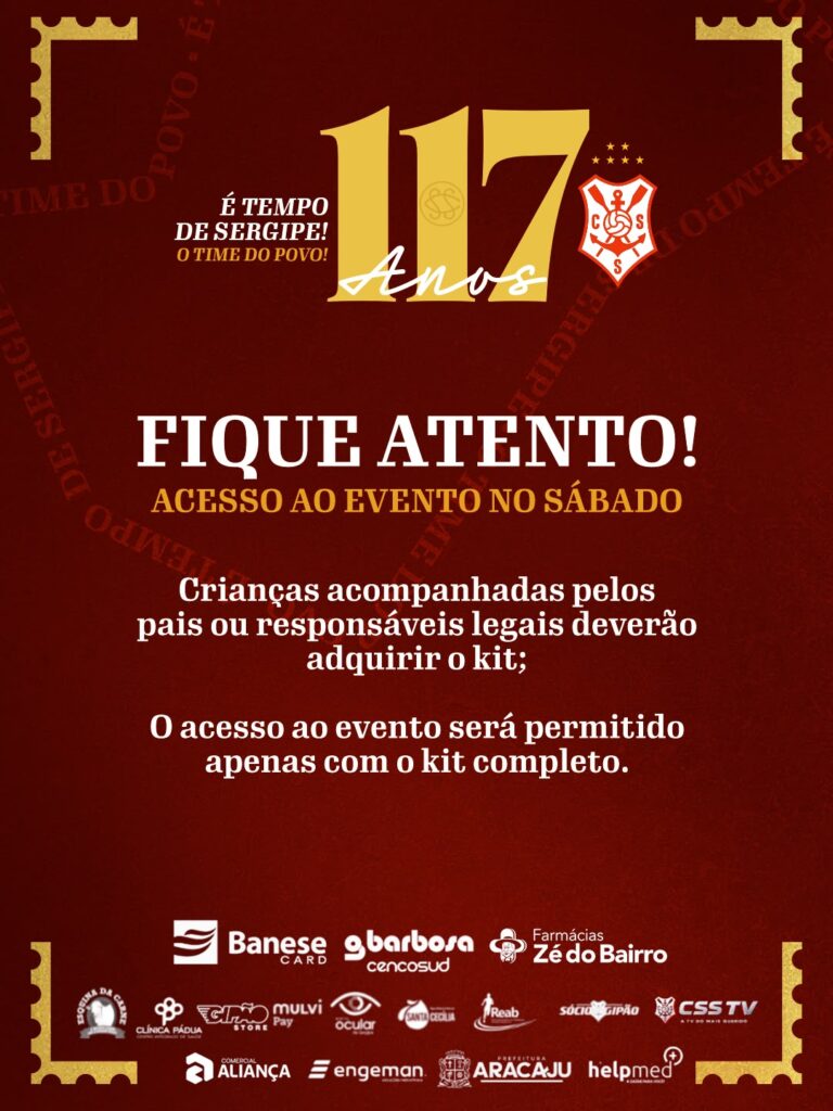 Sergipe celebra 117 anos com programação especial no Estádio João Hora